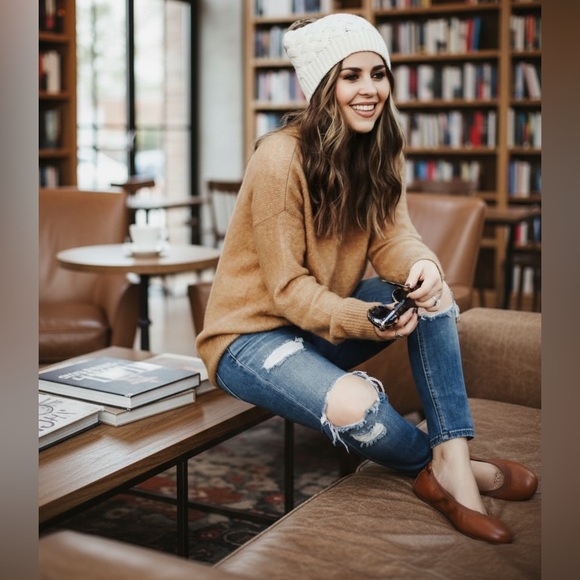 Lands' End Denim - Lands end leather flats shoes Comfort Slip On Brown